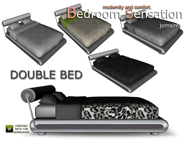 Double bed sensation by thesimsresource - The Sims 4 Custom Content