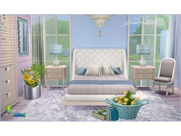 Quarto Alfazema by simcredible - The Sims 4 Custom Content
