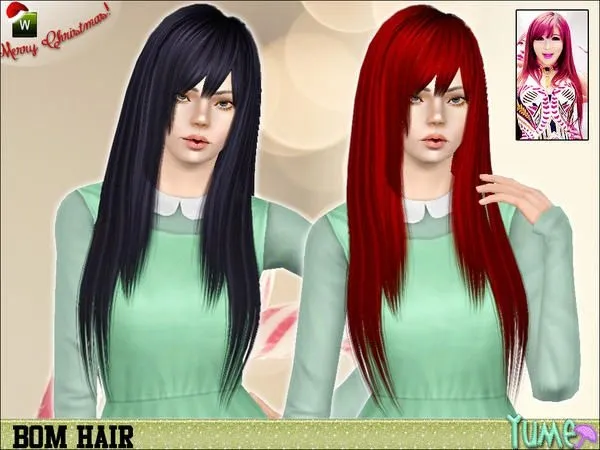 Yume Bom hair by thesimsresource - The Sims 3 Custom Content