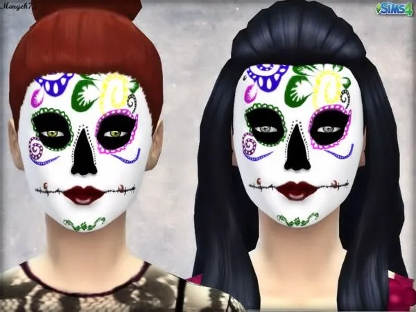 Dia De Los Muertos Inspired Makeup by thesimsresource - The Sims 4 Custom Content