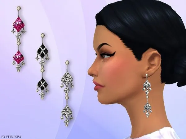 Diamond Earrings by thesimsresource - The Sims 4 Custom Content