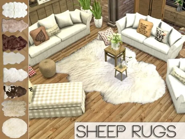 Sheep Rugs by gabi - The Sims 4 Custom Content