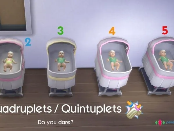 Mix quad quin sextuplets by cappuccine - The Sims 4 Custom Content