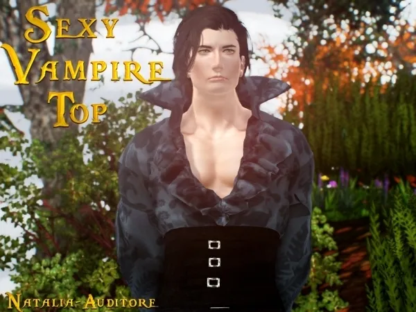 Sexy Vampire Male Top by natalia-auditore - The Sims 3 Custom Content