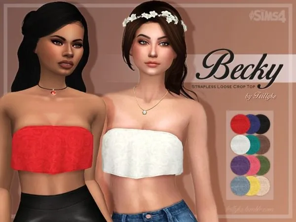 Mix Trillyke Becky Top by thesimsresource - The Sims 4 Custom Content