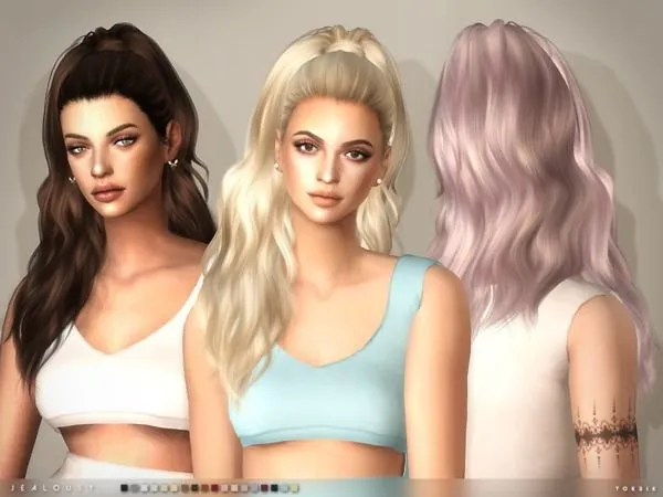 Alpha toksik Jealousy Hair - The Sims 4 Custom Content