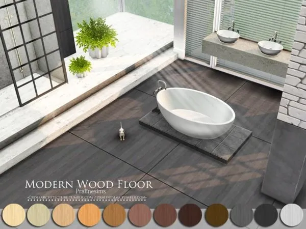 Mix Modern Wood Floor by thesimsresource - The Sims 4 Custom Content