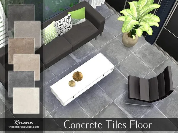Mix Concrete Tiles Floor - The Sims 4 Custom Content