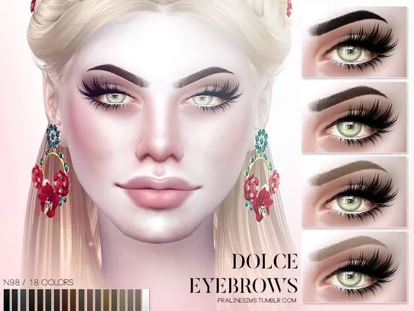 Alpha Dolce Eyebrows N98 by thesimsresource - The Sims 4 Custom Content
