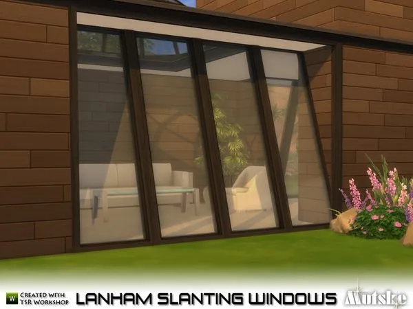 Lanham Slanting Windows by thesimsresource - The Sims 4 Custom Content