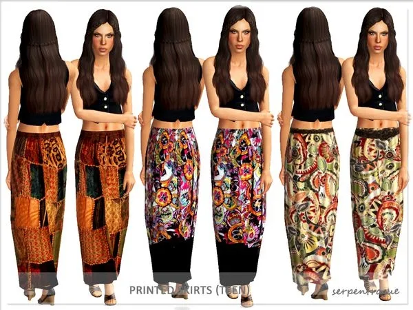 Printed Skirts 1 by thesimsresource - The Sims 3 Custom Content