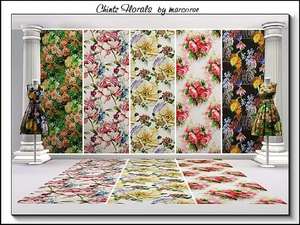 Chintz Florals marcorse by thesimsresource - The Sims 3 Custom Content