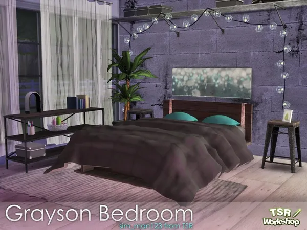 Quarto Grayson by thesimsresource - The Sims 4 Custom Content