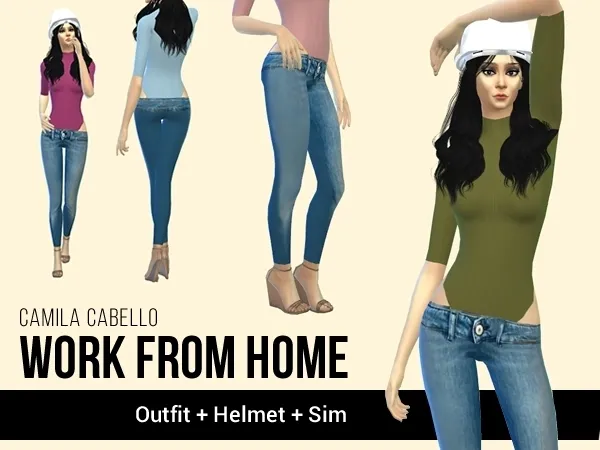 Alpha Work From Home Camilla Cabello by jucibr - The Sims 4 Custom Content