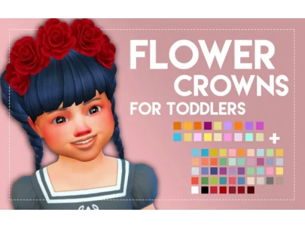 Maxis Match Unisex Flower Crown For Toddlers by Phynissima - The Sims 4 Custom Content