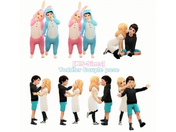 Alpha toddler Couple pose by Phynissima - The Sims 4 Custom Content