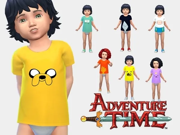 Mix Adventure Time Tees for Toddlers 2 - The Sims 4 Custom Content