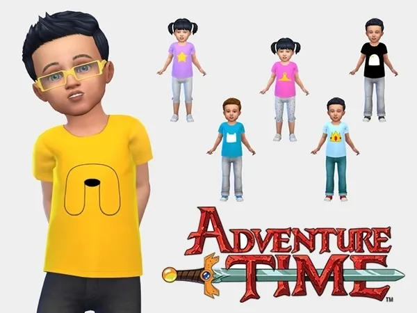 Alpha Adventure Time Tees for Toddlers 1 by jucibr - The Sims 4 Custom Content