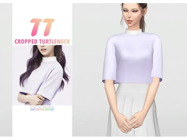 Mix TT Cropped Turtleneck - The Sims 4 Custom Content
