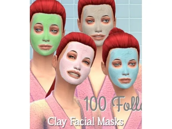 Alpha Clay Facial Masks by simsfinds - The Sims 4 Custom Content