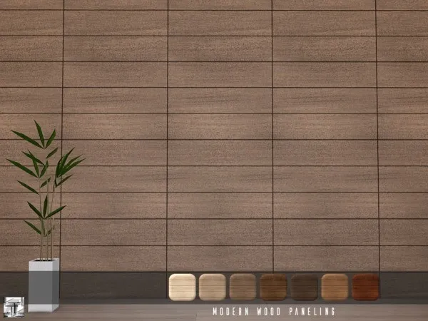 Alpha Modern Wood Paneling by thesimsresource - The Sims 4 Custom Content