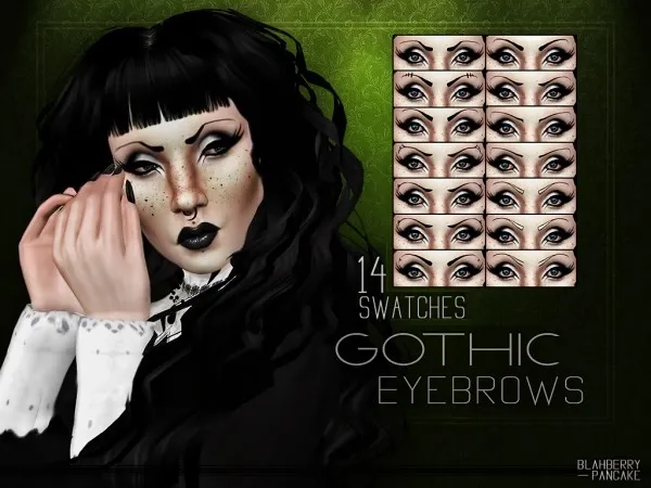 Alpha Gothic Eyebrows by simsfinds - The Sims 4 Custom Content