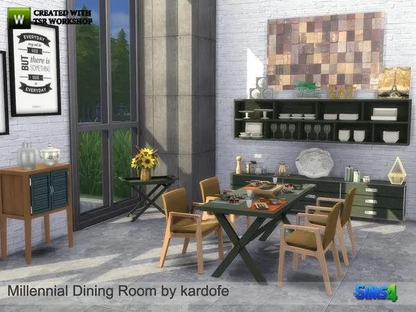 Alpha kardofe Millennial Dining Room - The Sims 4 Custom Content