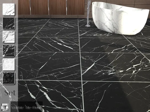 Mix Marble Tile Floor Set - The Sims 4 Custom Content