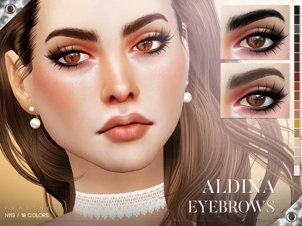 Alpha Aldina Eyebrows N113 - The Sims 4 Custom Content