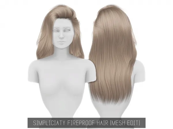 Alpha Fireproof Hair by simsfinds - The Sims 4 Custom Content