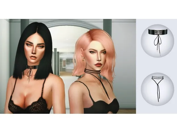 Alpha Allie Collection Choker by simsfinds - The Sims 4 Custom Content