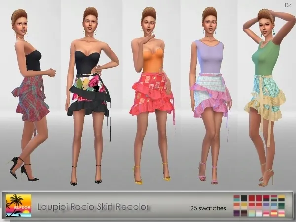 Alpha Laupipi Rocio Skirt Recolor by elfdor - The Sims 4 Custom Content