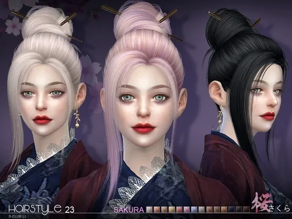 Alpha sclub hair Sakura n23 by thesimsresource - The Sims 4 Custom Content