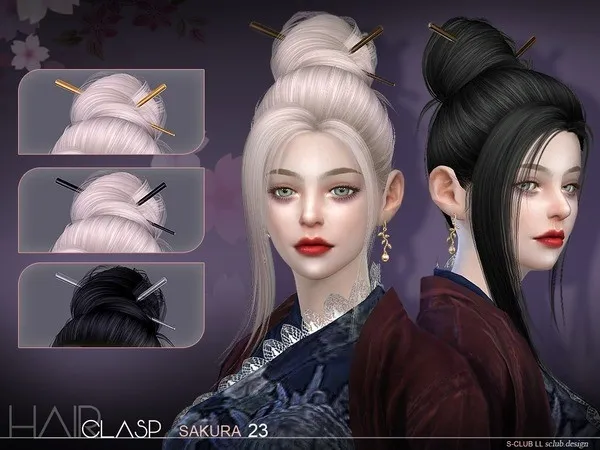Alpha sclub Hair clasp - The Sims 4 Custom Content