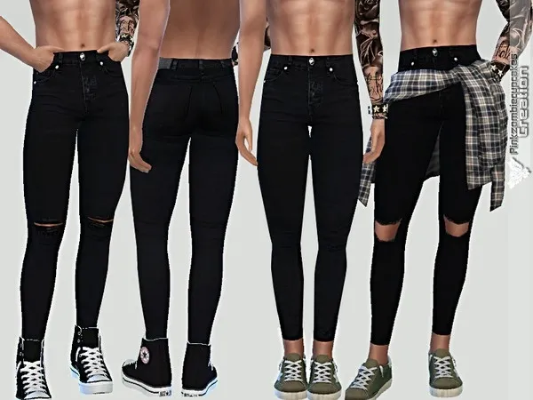 Alpha Summer Black Denim For Him by thesimsresource - The Sims 4 Custom Content