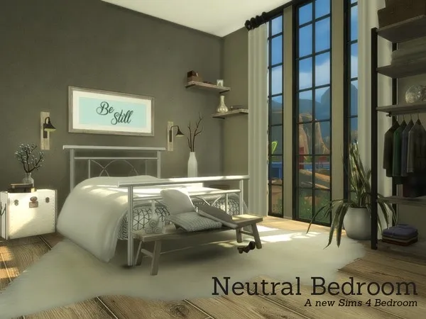 Alpha Neutral Bedroom by thesimsresource - The Sims 4 Custom Content