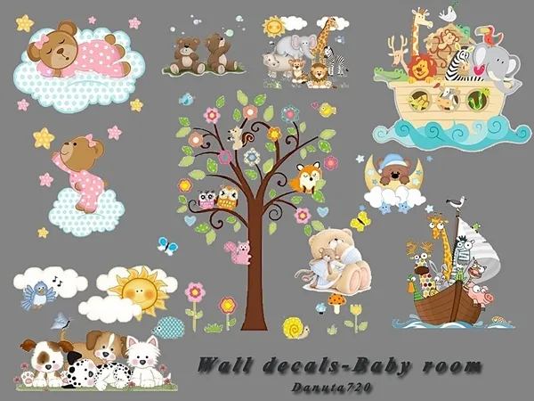 Maxis Match Baby Room Wall Decals by thesimsresource - The Sims 4 Custom Content