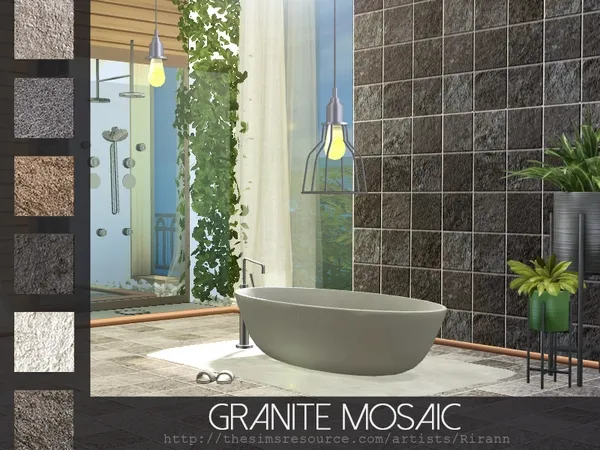 Alpha Granite Mosaic by thesimsresource - The Sims 4 Custom Content