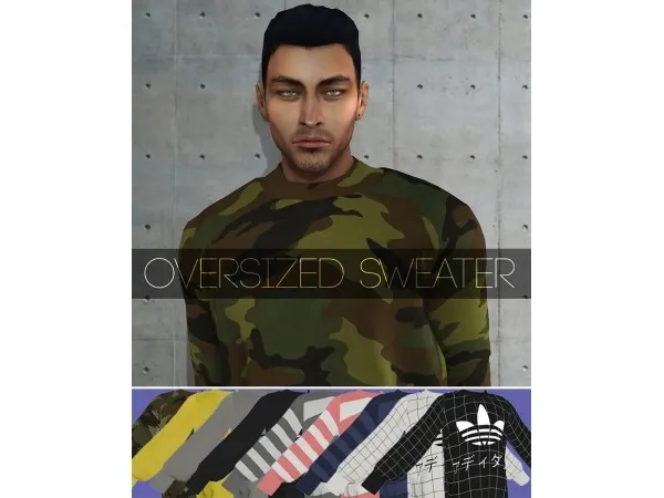 Alpha Oversized Sweater by simsfinds - The Sims 4 Custom Content