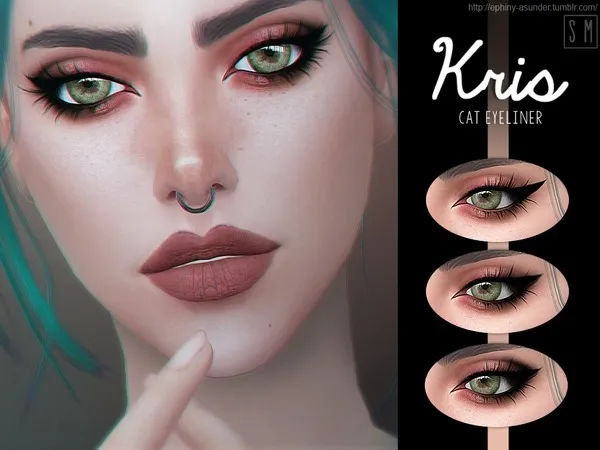 Alpha [ Kris ] Cat Eyeliner by thesimsresource - The Sims 4 Custom Content