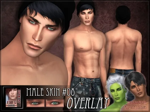 Alpha R skin 8 MALE overlay - The Sims 4 Custom Content