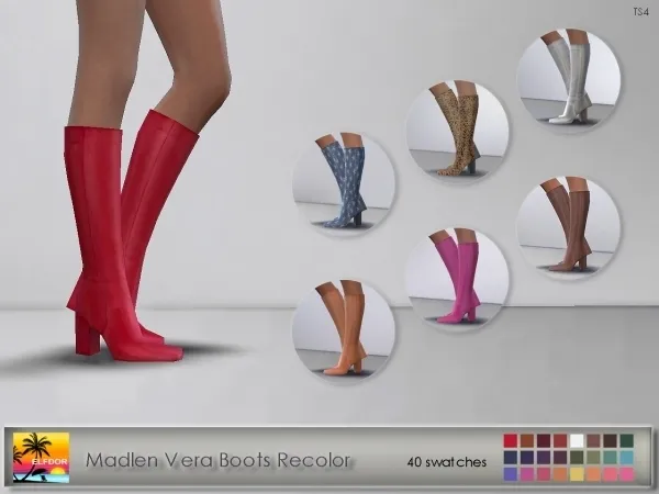 Alpha Madlen Vera Boots Recolor by elfdor - The Sims 4 Custom Content