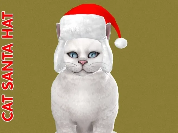 Alpha CAT SANTA HAT - The Sims 4 Custom Content