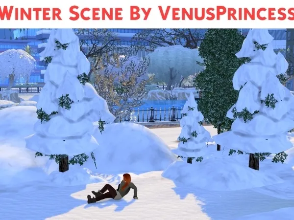 Alpha WINTER SCENE by redheadsims - The Sims 4 Custom Content
