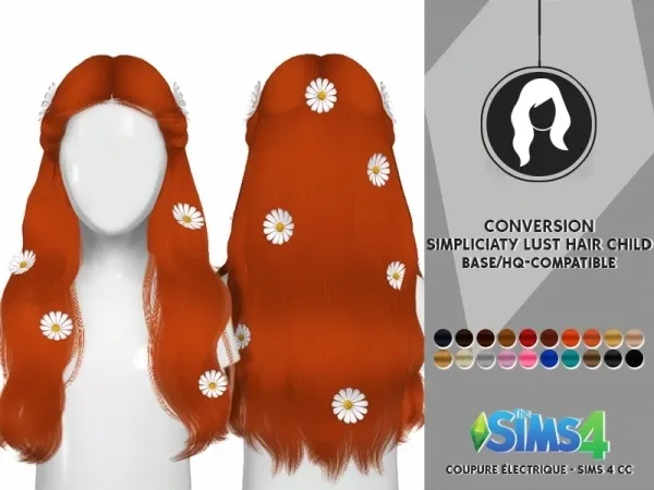 Alpha SIMPLICIATY LUST HAIR CHILD VERSION by redheadsims - The Sims 4 Custom Content