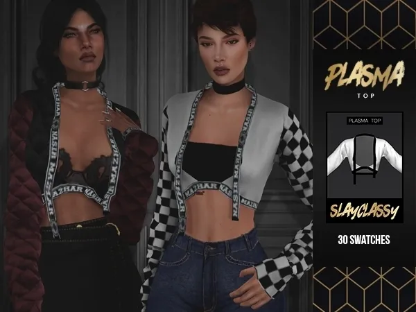 Alpha SlayClassy Plasma Top - The Sims 4 Custom Content