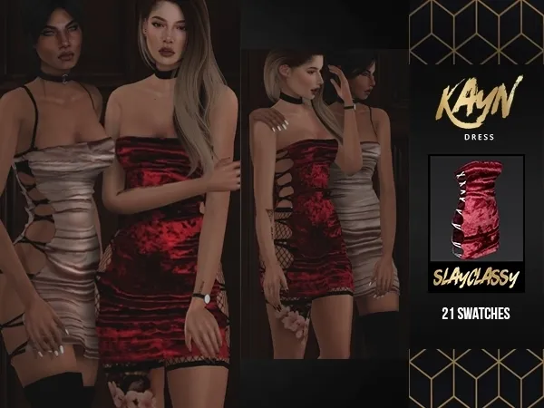Alpha SlayClassy Kayn Dress by slayclassy - The Sims 4 Custom Content