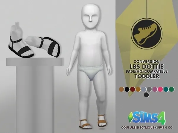 Alpha LBS DOTTIE SANDALS TODDLER by redheadsims - The Sims 4 Custom Content
