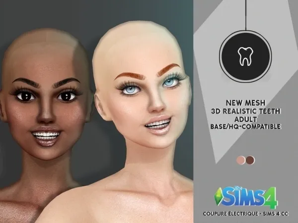 Alpha 3D REALISTIC TEETH by redheadsims - The Sims 4 Custom Content
