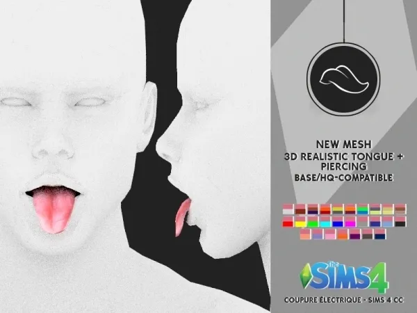 Alpha 3D REALISTIC TONGUE by redheadsims - The Sims 4 custom content